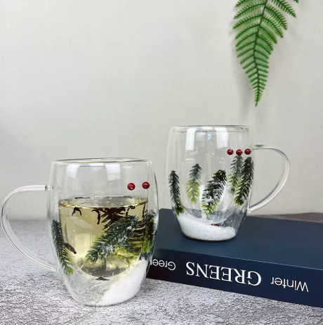 Christmas Wreath Glass Mug