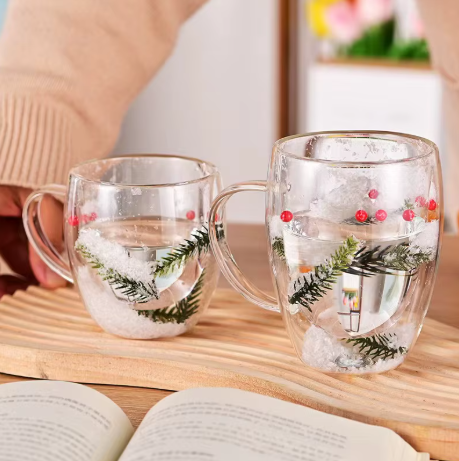 Christmas Wreath Glass Mug