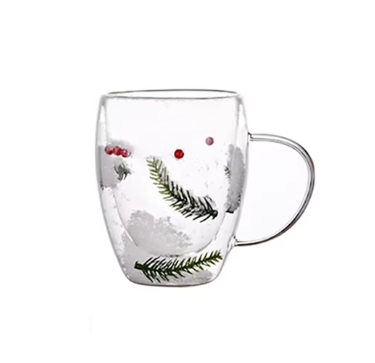 Christmas Wreath Glass Mug