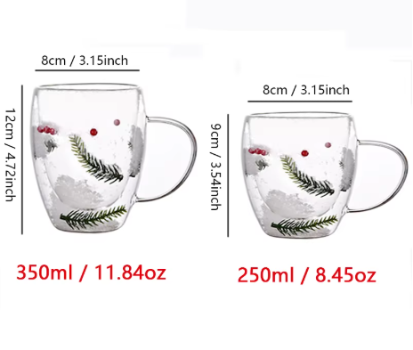 Christmas Wreath Glass Mug